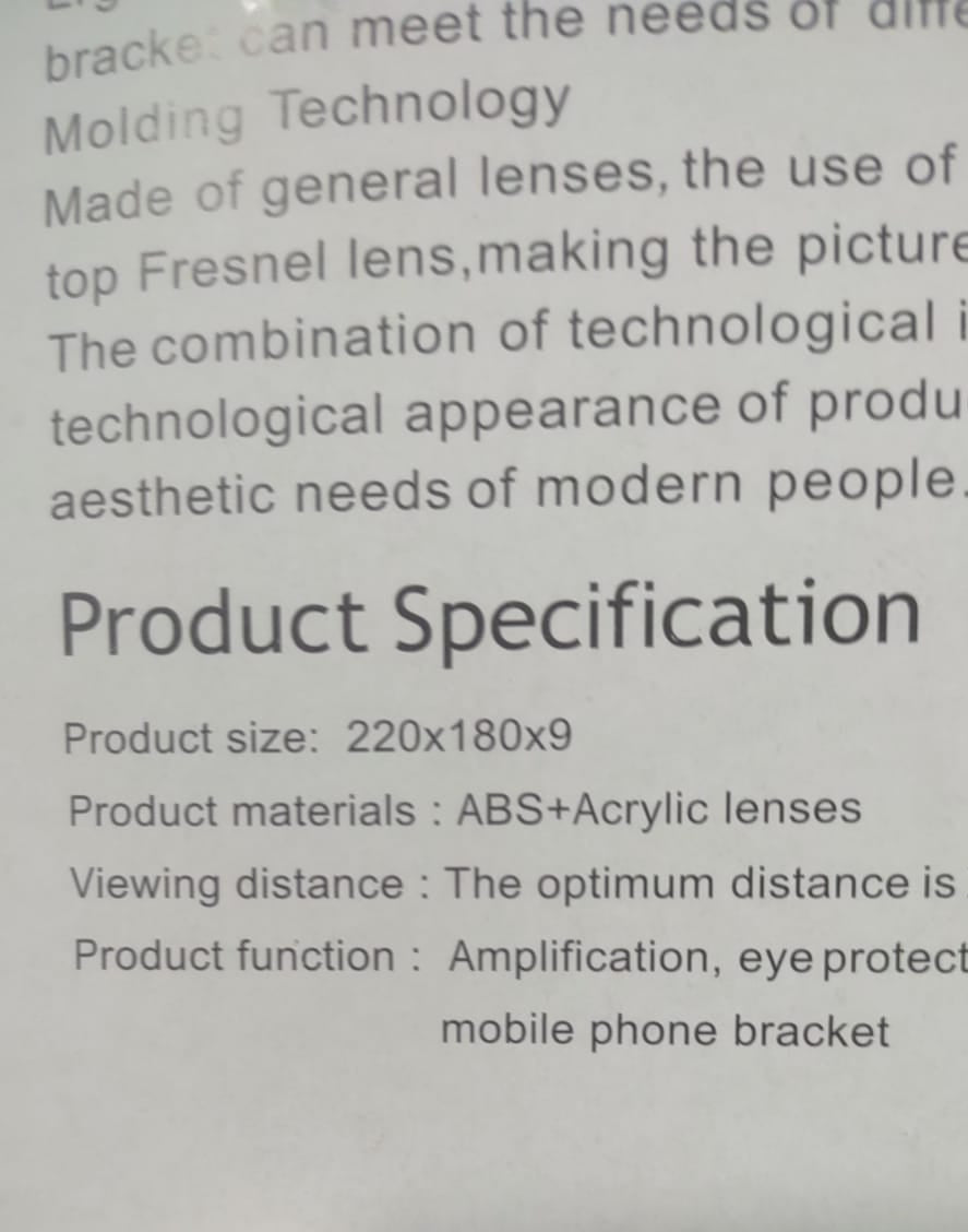 F3 Mobile Screen Magnifier | Enlarged Mobile Screen Amplifier Large Screen Eyes Protection | Size 8 Inch (Random color)