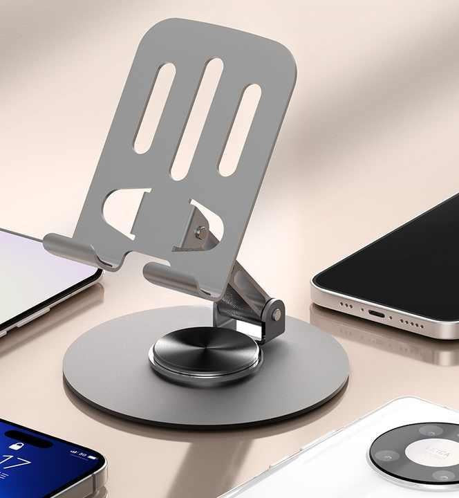 ZY034 Adjustable Desktop Mobile Phone Holder | Premium ABS Metal Biaxial Bracket Stand