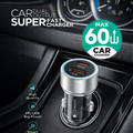Sabawoon S134 60W Original Car Charger Adapter – PD + USB Dual Port