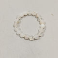 Natural Milky White Aqeeq Stone Bracelet -