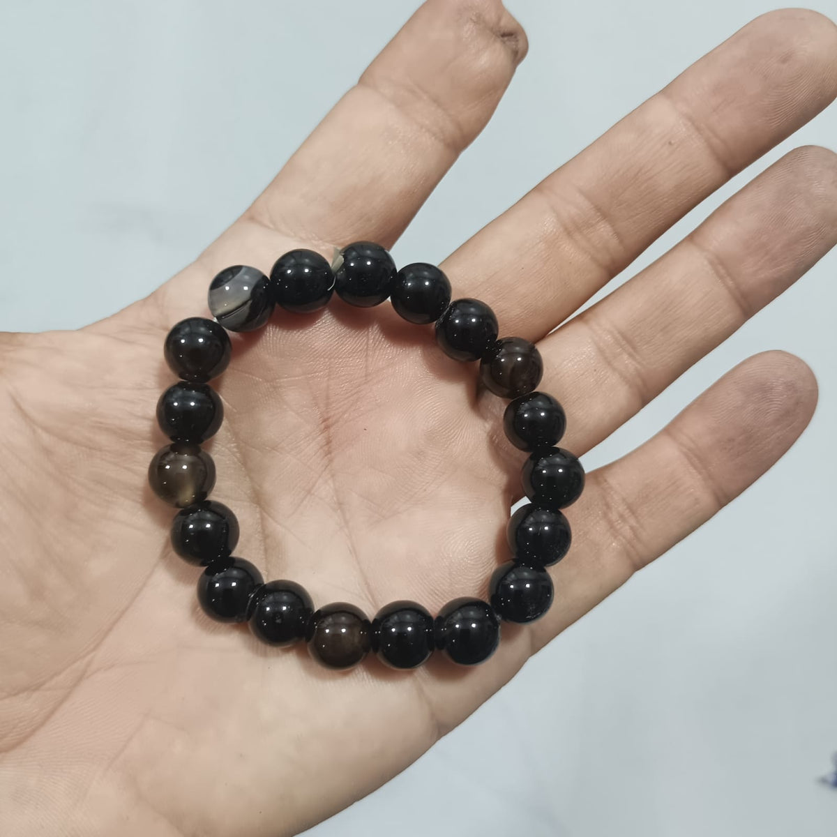 Natural Black Aqeeq Stone Bracelet -