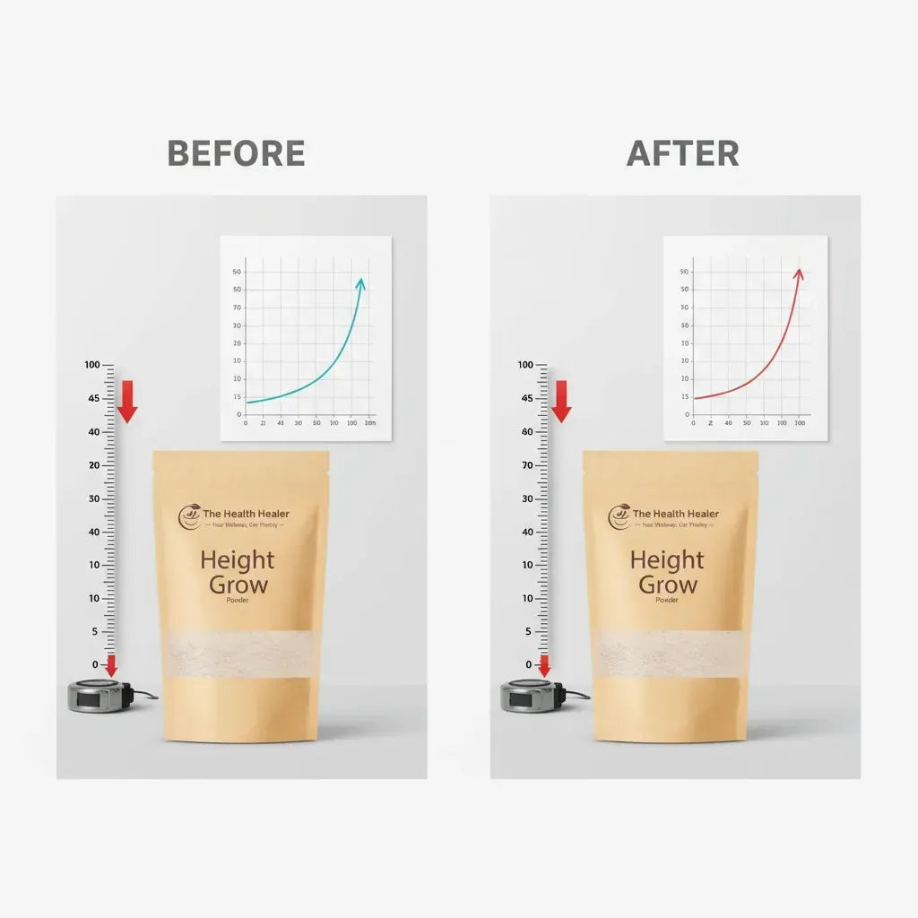 The Health Healer Height Growth Powder Nutritional Supplement.