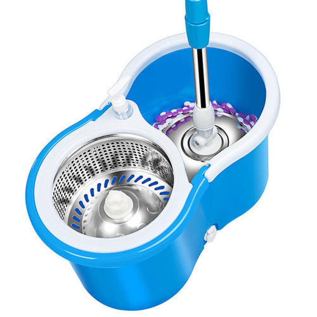 360 Degree Rotating Spin Mop with Stainless Steel Bucket