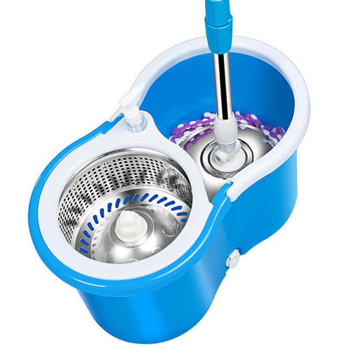 360 Degree Rotating Spin Mop with Stainless Steel Bucket