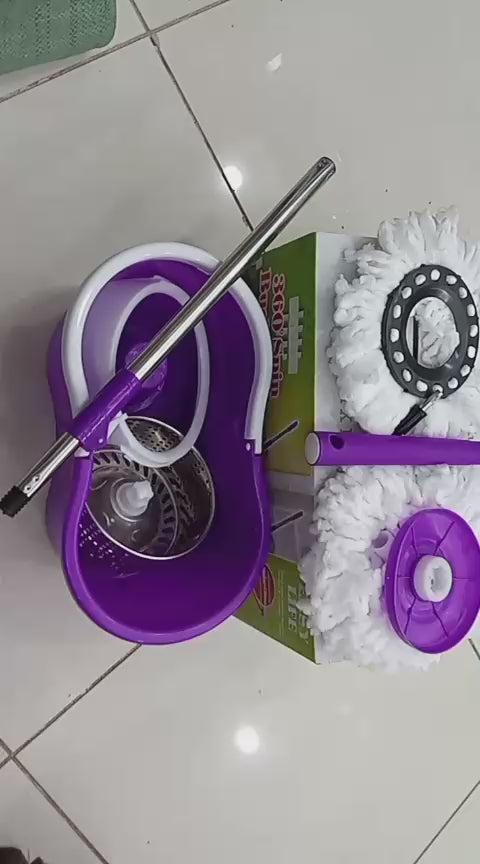 360 Degree Rotating Spin Mop with Stainless Steel Bucket